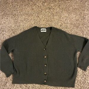 Apparis Women's Olive Cardigan Sweater size Large